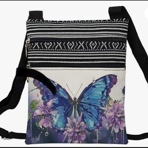 NWT Floral and Butterfly Crossbody